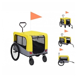 vidaXL Hunde-Transportbox 2-in-1 Tier-Fahrradanhänger und Jogger Gelb und Grau gelb