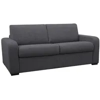 vente-unique Schlafsofa mit Matratze 4-Sitzer - Liegefläche 160 cm - Matratze 13 cm - Stoff - Anthrazit - BEVIS