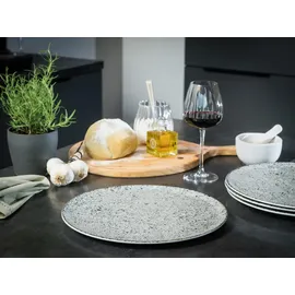 CreaTable Pizzateller Stone Collection 4-tlg. Grau/Schwarz/Mehrfarbig