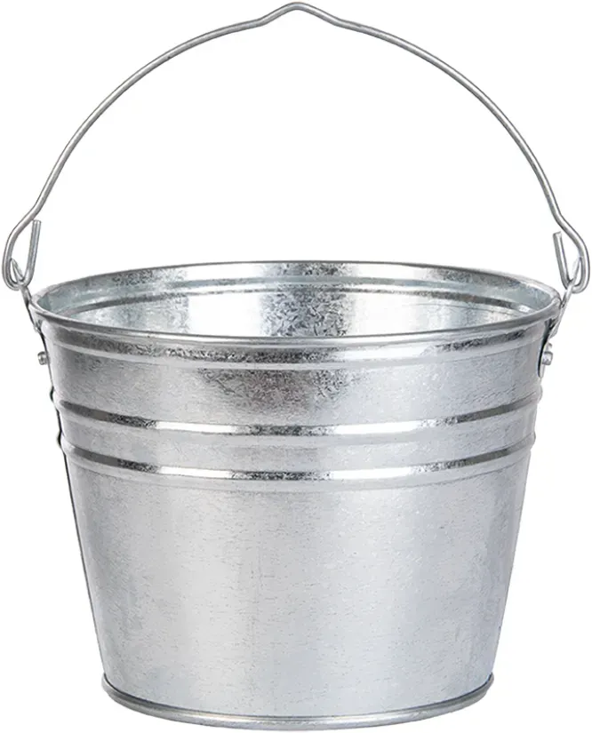 Eimer Zink D24x25x19cm Outdoor Wasserdicht  - silber