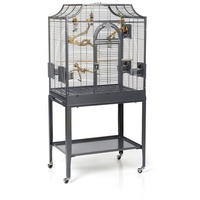 Montana Cages Vogelkäfig »Madeira I - Antik«, Sittichkäfig, Käfig, Voliere für Sittiche waagerechte Verdrahtung & Anflugklappe grau
