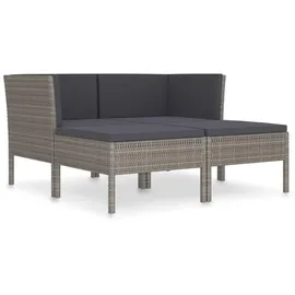 vidaXL Polyrattan Lounge Set 4-tlg. grau 3056968