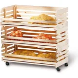 VCM Ebuy24, Regal 3 Kisten für Obst und Gemüse, natur.