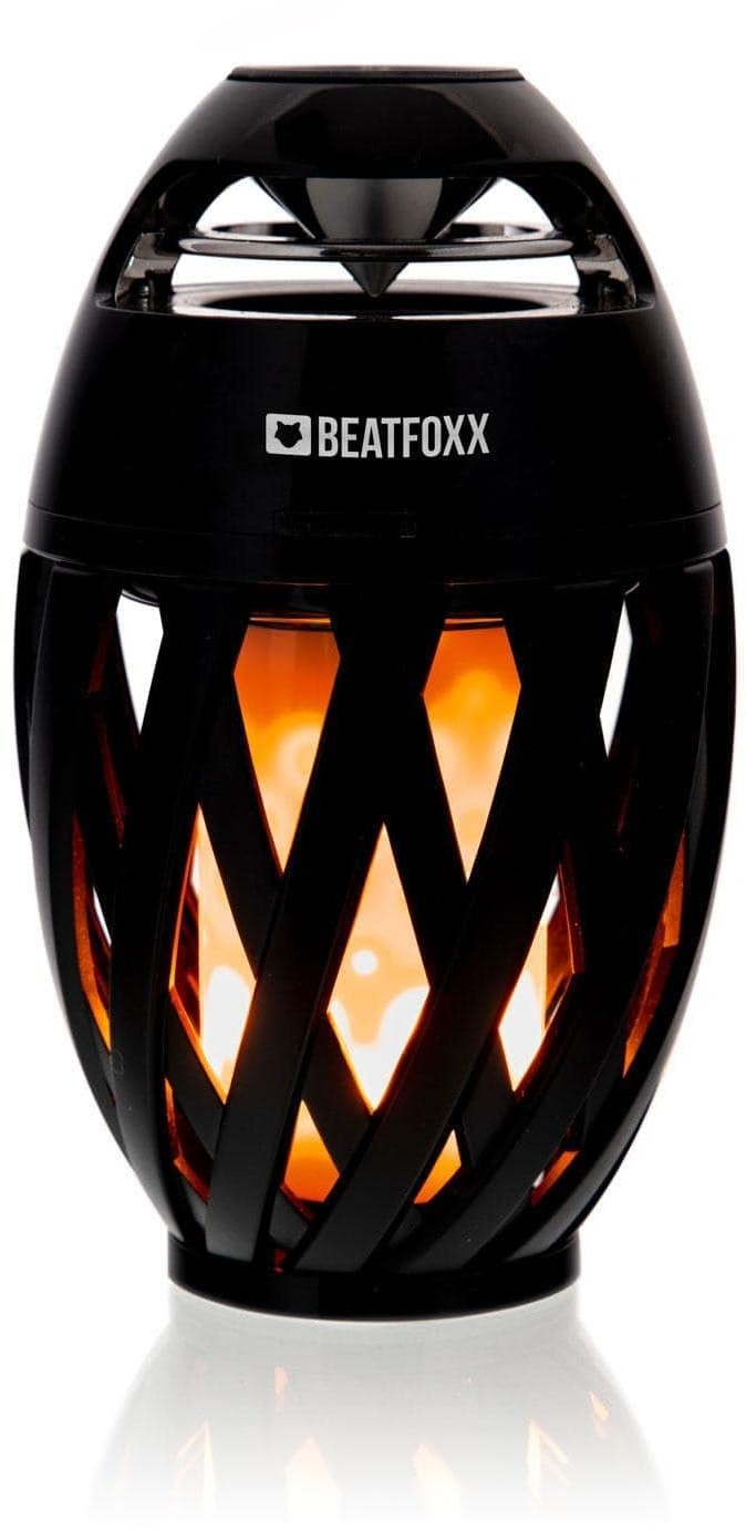 Beatfoxx FA-50 Soundspark - Portabler Bluetooth Lautsprecher mit LED Flamme - Outdoor Flammen Speaker mit Akku für Strand, Camping, Balkon und Garten - Kerzen Box mit Flammeneffekt