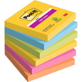 Post-it Post-it® Super Sticky Carnival Haftnotizen extrastark farbsortiert 6 Blöcke
