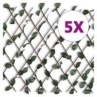 vidaXL Weidengitter 5 Stk. mit künstlichen Blättern 180×90 cm
