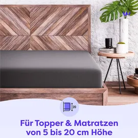 Wolkenfeld Spannbettlaken Jersey 140 x 200 - 160 x 200 cm Weiß