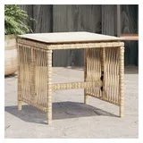 vidaXL Gartenhocker mit Kissen 4 Stk. Beige 41x41x36 cm Poly Rattan