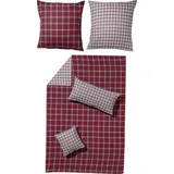 Erwin Müller Flanell Wendebettwäsche rot 200x220+80x80 cm