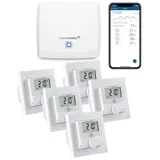 Homematic IP Set Raumklima mit Access Point,  5x Wandthermostat mit Schaltausgan