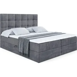 altdecor Boxbett, mit H3-Matratze und Lattenrost - APO - 160x200 Dunkelgrau
