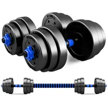 luxuskollektion Kurzhanteln Verstellbar 2in1 Langhantel 2er Set 10 kg Blau