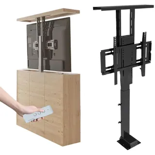 Elektrischer Tv-Liftständer - Verstellbare Tv-Halterung - Elektrischer Teleskop-Tv-Lift - Kann In Einem Schrank Versteckt Werden Motorisierte Tv-Halterung, Bis Zu 60 Kg, Verfahrzeit Unter 40 Sekunden