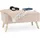 Relaxdays Sitzbank mit Stauraum, gepolstert, Holzbeine, Truhenbank Stoffbezug, HxBxT: 39,5 x 79,5 x 39,5 cm, beige