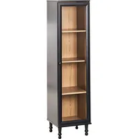 Beliani Vitrine mit Glastüren TINGLEDALE 40 cm Schwarz