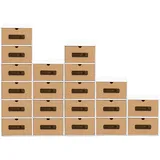 BigDean Schuhbox 20 Boxen stapelbar mit Sichtfenster & Schublade Schuhe Spielzeug etc. (20 St) braun