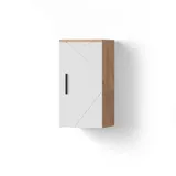livinity® Badschrank, Weiß Hochglanz, Eiche Wotan, 2 Fächer, 30x59x24 cm, Badezimmer, Badezimmerschränke, Hängeschränke