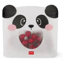Legami - Set mit 3 Lebensmittelbeuteln, 3 verschiedene Größen S, M, L, wiederverschließbare Beutel, wiederverwendbar, spülmaschinenfest, praktische Snack-Taschen, Panda