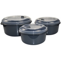 Michelino Praktisches 3-tlg. Mikrowellendosen-Set: Vielseitig, robust und einfach zu