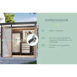 Karibu Gerätehaus Argonium 2 2,07 x 2,09 m Schwarz