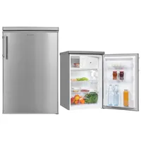 exquisit Kühlschrank KS1016-4-HE-010D silber | 120 l Nutzinhalt | EEK D | LED-Licht | Inoxlook | Gefrierfach