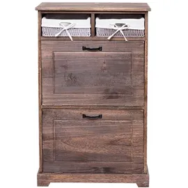 MCW Schuhkipper MCW-H19, Schuhschrank Schuhregal Schuhablage, Massiv-Holz Shabby-Look Korb-Schublade 100x60x24cm