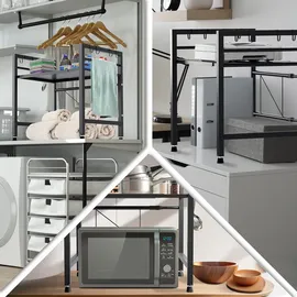 CLP Mikrowellenregal Marana 2-stufig 0 x 0 x 0 cm Schwarz