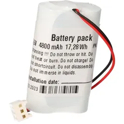 Lithium Batteriepack mit Kabel und Molex Stecker Mignon AA Zellen 3,6V 4800mAh