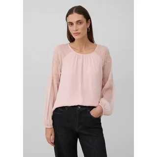 s.Oliver Langarmbluse Bluse Leichte Chiffon-Bluse mit Schmuck-Applikation rosa XXL (46)