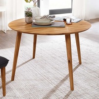 Tisch Massivholz aus Wildeiche Massivholz geölt runder Tischplatte