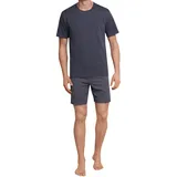 SCHIESSER Herren Kurz Rundhals - Nightwear Set Zweiteiliger Schlafanzug, Anthrazit_159634, 58 EU