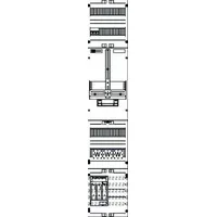 ABN Zähler-Wandlerfeld 80A SAS-40mm/MPL NH00-Zug, /100A LTS-Abg, 250x1050mm