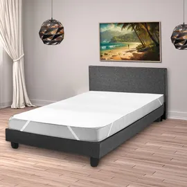 sleezzz Vital wasserdichter Molton Matratzenschutz Fixspann 140 x 200 cm, Matratzenschoner aus 100% Baumwolle in weiß