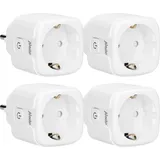 Alecto SMART-PLUG10 - Smarter WLAN-Zwischenstecker, 16 A, 3680 W, 4er-Pack, Weiß