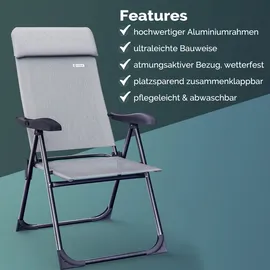 CASARIA Gartenstuhl 73 x 73 x 108 cm grau 2 St.