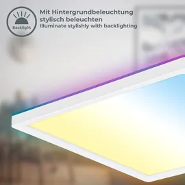 B.K.Licht - LED Deckenlampe flach mit Fernbedienung, CCT rgb, Weiß
