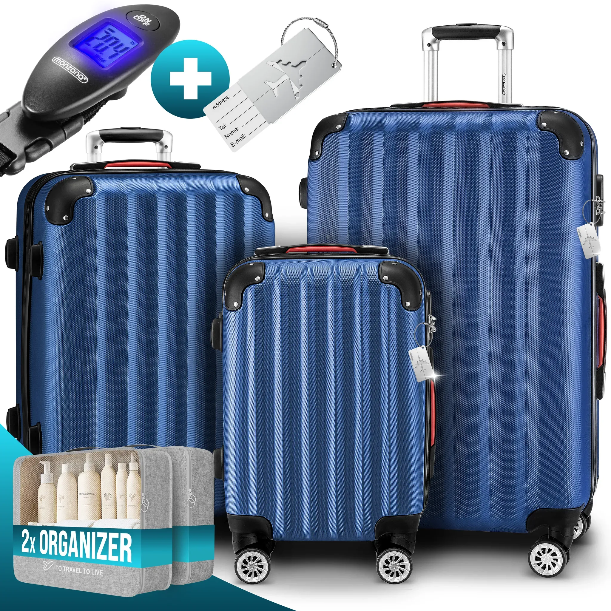Baseline 3-piece hard case set blue ABS accessories