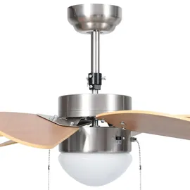 vidaXL Deckenventilator mit Lampe 76 cm Hellbraun