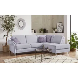 Ecksofa SIT & MORE "Clio L-Form", silber, B:254cm H:89cm T:190cm, Sofas, wahlweise mit Bettfunktion und Bettkasten, inklusive Federkern