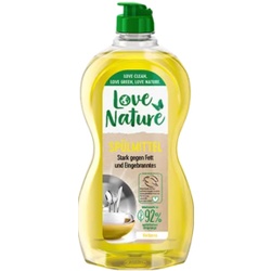 Love Nature Spülmittel Verbena, enzymfrei, Nachhaltiges Geschirrspülmittel für strahlend sauberes Geschirr , 450 ml - Flasche