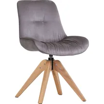 GUTMANN FACTORY Stuhl GUTMANN FACTORY "Iggy", grau (lederlook hellgrau), B:55cm H:84cm T:60cm, Stühle, Stuhl, Drehstuhl in Vintage Optik, im 2er-Set, Drehstuhl