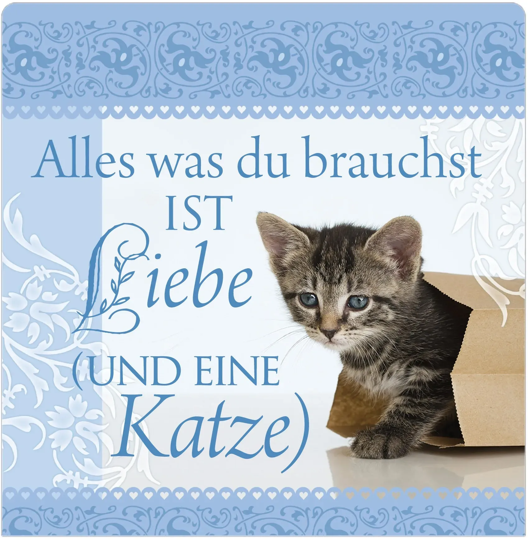 H&H Romantisches Geschirrtuch "Alles was du brauchst ist Liebe (und eine Katze)" Handtuch