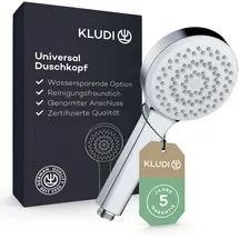 Kludi KLUDI-X1 Universal Duschkopf wassersparend als Option, Duschbrause mit 1 Strahlart,