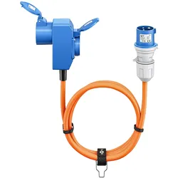 GOOBAY CEE-Adapterkabel 76232, 1,5 m, Stecker zu Kupplung + Schutzkontakt Kupplung