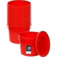 Benbow Eimer mit Deckel 10l Rot - lebensmittelecht, stabil,