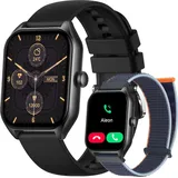 Smartwatch, Fitness Tracker uhr mit Anruffunktion für Damen und Herren Smartwatch, 1,85''-Voll-Touch-Farbdisplay Zoll Zoll Gesundheits-Smartwatch