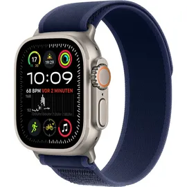Apple Watch Ultra 2 GPS + Cellular 49 mm Titangehäuse natur, Trail Loop Armband blau M/L