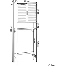 Beliani Badezimmerschrank Okarche 63 x 167 cm Schwarz