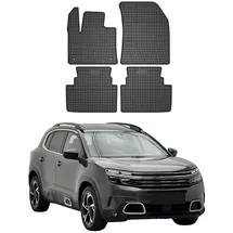 Omac Gummi Fußmatten kompatibel mit Citroen C5 Aircross 2018-2025 Automatten Schwarz 4X