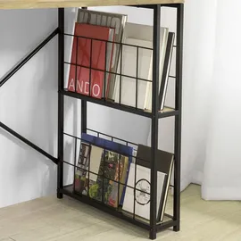 SoBuy Eckschreibtisch FWT61-N Braun / Schwarz